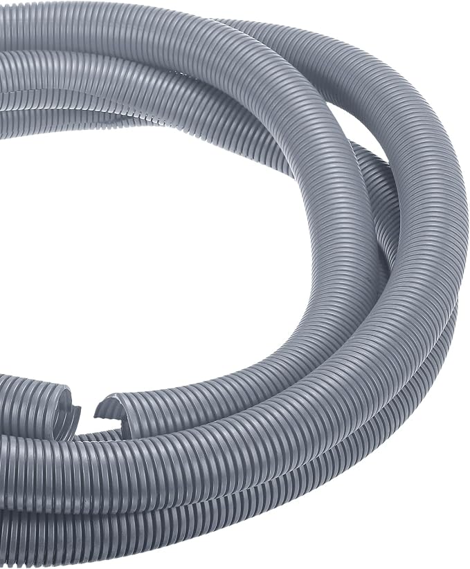 DMiotech 10ft Wire Loom Split Tubing 1 1/2 Inch(38.1mm) ID, Cord Protectors from Pet Flexible Conduit Cable Management for Office Home Garden, Gray