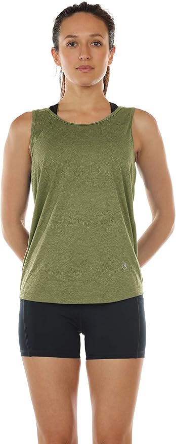 icyzone Women's Open Back High Neck Workout Athletic Gym Tank Tops