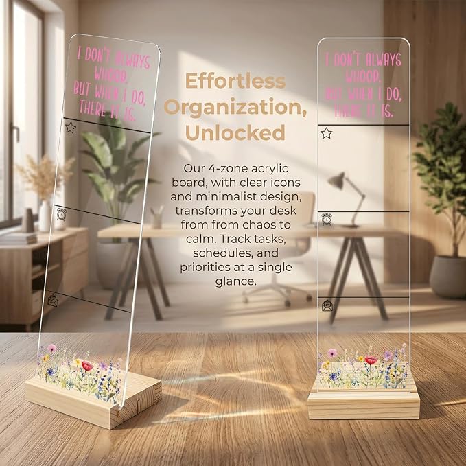 Sticky Notes Monitor Memo Board with Removable Wooden Base I Dont Always Whoop Funny Quote Message Board Portable Sticky Note Holder with 200 Sheets Sticky Notes Inspirational Office Desk Decor