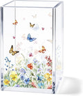 Flower Pen Holder Cup, Acrylic Pencil Organizer, Aesthetic Desk Decor, Minimalist Floral Office Accessories for Women
