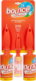 Bounce Lint Rollers to-Go, 3pc Set, Quickly Removes Lint and Debris, 240 Pre-Cut Sheets Total