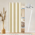Vatge Magnetic Door Curtain with Rod - W52 x L76, 1 Panel, Light Beige | Door Curtain for Doorways, Room Divider for Kitchen