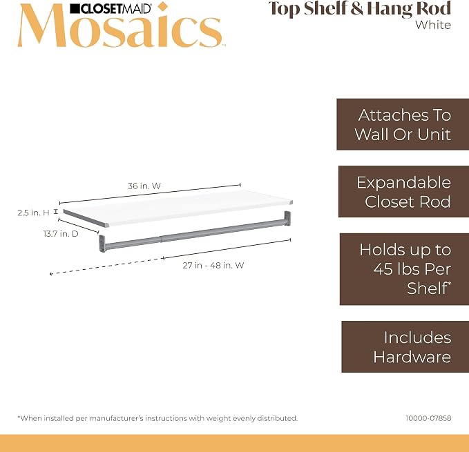 ClosetMaid Mosaics Storage Organizer Kit Includes; (1) Shelf & Door Unit, (1) 3-Shelf Unit, (1) Shoe Shelf Unit, (1) 4-Drawer Unit, and (2) Shelf & Rod Units, White