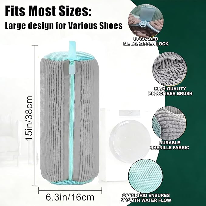 Shoes Washing Machine Bag(2 Pack),Reusable Laundry Bag for Washing Machine,Include 1 Dryer Mesh Bag and 2 Drying Racks,Shoes Bags with Durable Zipper for Sneakers and Canvas Shoes