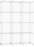 AWTATOS Wire Cube Storage, Closet Organizer, 12 Cube Storage Shelf, White | Metal Cube Storage Shelves Bookshelf, Portable Closet Clothes Organizer, Wire Shelving for Bedroom, Home, Office