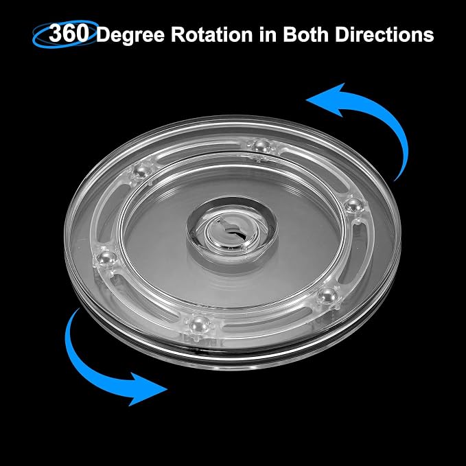 uxcell 2Pcs Acrylic Lazy Susan Turntable, 5.5 Inch Clear Turntable Organizer Ball Bearing 360 Degree Rotating Tray for Spice Rack Table Cake Kitchen Pantry Decorating Bathrooms
