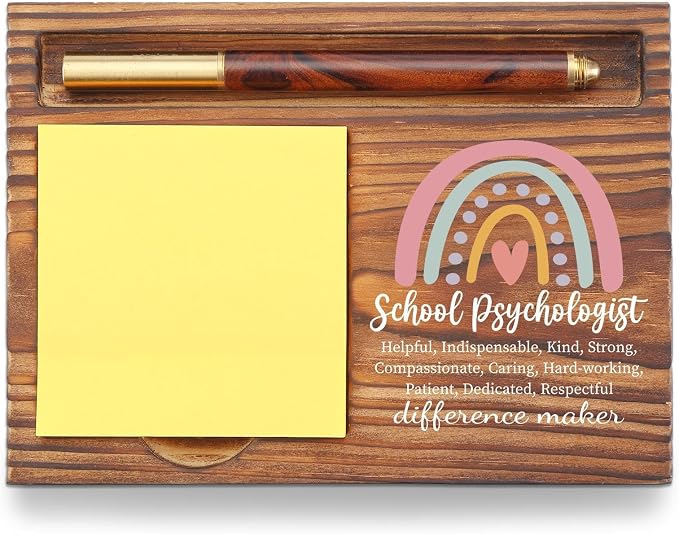 School Psychologist Gifts Sticky Note Holder, School Psych Hank You Appreciation Gifts for Counselor Therapist Guidance Psychology Week Self-Stick Note Pad Holders TZP62