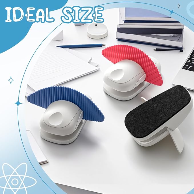 Faccito 6 Pcs Paper Holder Stand for Typing Non-Slip Mat Desktop Folder Document Holder with Anti-Slip Pads Portable Copy Stand Desktop Clamp for A4 Paper Office Reading (White,Blue,Red)