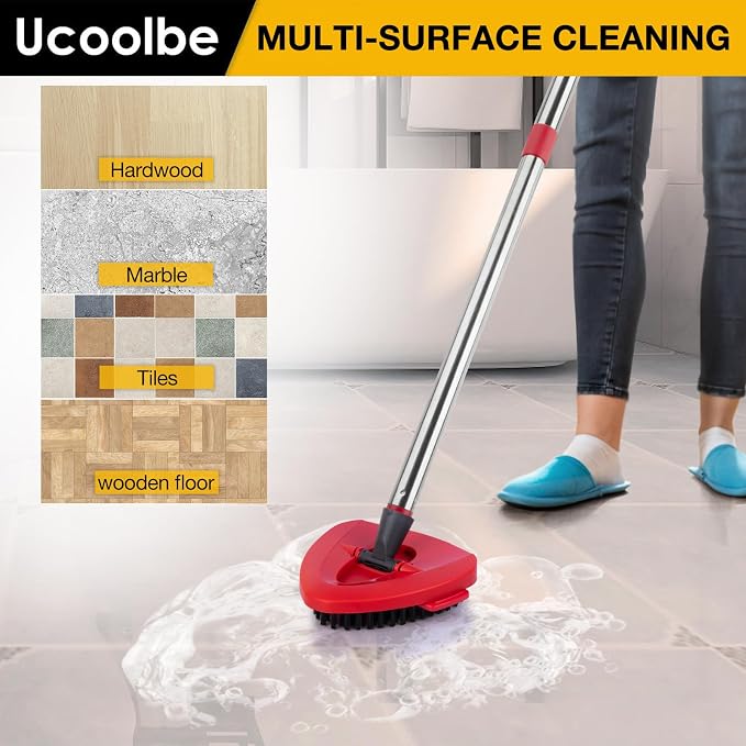 Scrubber Mop Head for O-Cedar EasyWring 1-Tank Mop Head, 2-Pack Scrub Brush | 2 Spin mop scrub brush only; not for RinseClean 2-Tank. Firm nylon bristles clean grout, tile, toilets, decks, glass & walls.