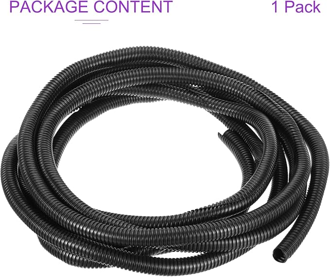 DMiotech 25ft Wire Loom Split Tubing 3/4 Inch(19 Mm) ID, Cord Protectors from Pet Flexible Conduit Cable Management for Office, Home, Garden, Black