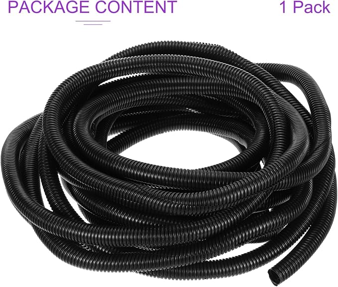 DMiotech 50ft Wire Loom Split Tubing 1 Inch(25.5 Mm) ID, Cord Protectors from Pet Flexible Conduit Cable Management for Office, Home, Garden, Black