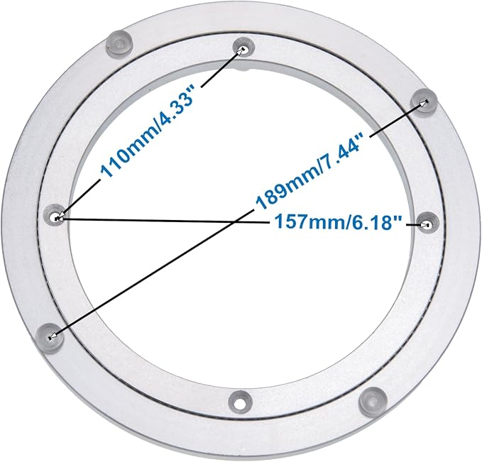 Aluminum Heavy Duty Lazy Susan Rotating Turntable Bearing Swivel Plate Hardware for Dining-Table (8 inch)
