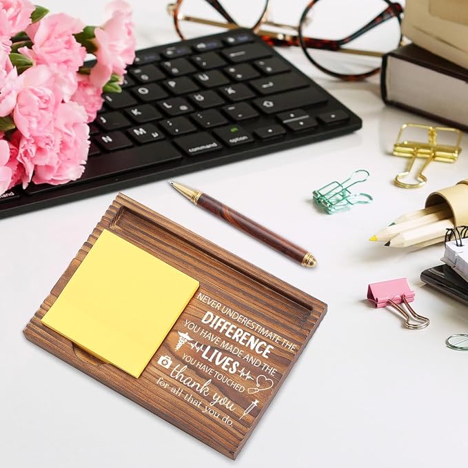 Therapist Doctor Medical Nurse Gift Sticky Note Holder, Thank You Appreciation Gifts for Nurse Therapy, Farewell Med School Graduation Gift Desk Self-Stick Note Pad Holders TZP44