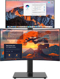 Dual Monitor Stand VESA Mount for 13-38 Inch Screens up to 44lbs | Free-Standing Monitor Riser with Swivel, Tilt, Rotation & Height Adjustable, Compatible with VESA 75x75-100x100mm