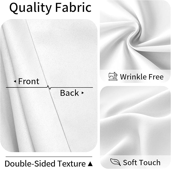 Vatge Magnetic Doorway Curtain with Rod, W52 x L82, 1 Panel, Grayish White | Light Filtering Door Curtain for Pantry, Soft Fabric, Easy to Access