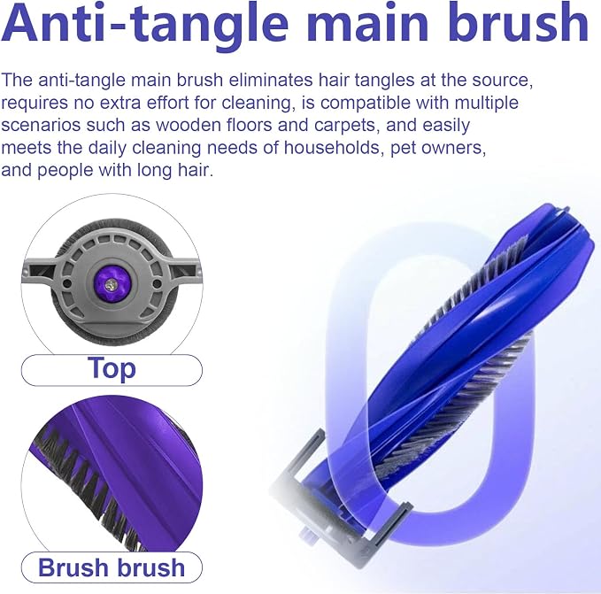 Accessories for Narwal Freo Z10, Freo Z Ultra, Freo X Plus, Freo X Ultra, Freo Pro Robot Vacuum Cleaner, Freo Z Ultra Replacement Part, 2 Main Brushes, 1 Main Brush Cover