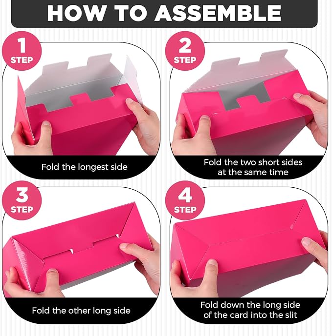 Jutom 48 Sets Cardboard Magazine Holders with Labels for Office,Pink