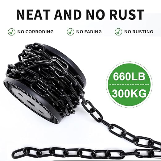 19.7 ft 1/4" Metal Hanging Chains Fixture Chain Decorative Chain Light Duty Chain Utility Chains for Hanging Plants, Basket, Light Fixture, Chandelier, Lamp (6mm 19.7ft)
