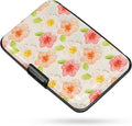 Credit Card Holder RFID Aluminum card case Flowers 2 mini Wallet Women Men | ABS Business ID Case,Hard Case Large Capacity 6 Slots, Waterproof Durable ，Secure Closure Slim Small Credit Card Protector