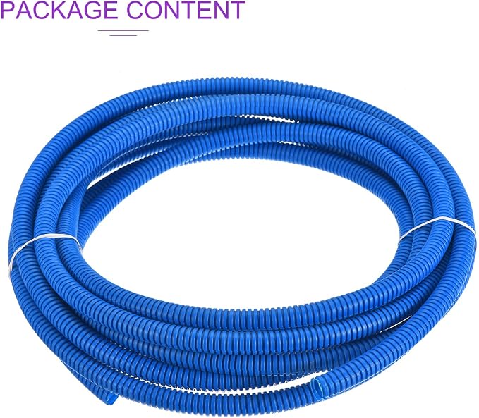 DMiotech 20ft Wire Loom Split Tubing 3/8 Inch(9.5 Mm) ID, Cord Protectors from Pet Flexible Conduit Cable Management for Office, Home, Garden, Blue