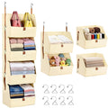 4-Tier Modular Sturdy Hanging Closet Organizer, Heavy-Duty Detachable Clothes Hanging Shelves with Reinforced Zippers and 8 Durable Hooks, Hanging Camper Organizer for Bedroom, RV, Nursery