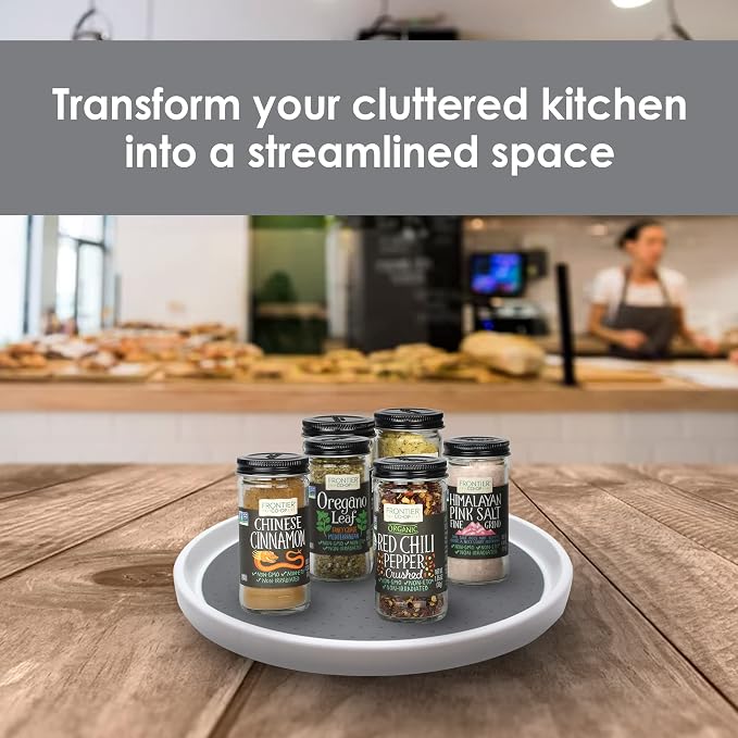 Gadgetime USA 3 Pack Lazy Susan Organizer Turntable (10 inches) - Rotating Spice Rack for Kitchen Cabinet Pantry Fridge Bathroom Vanity Countertop & Under Sink Organization - Non-Skid