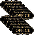 All Quality Designer Office Sign | Easy Installation - Brushed Gold - Large (10 Pack)