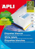 APLI 1293 Box of 100 Sheets, Labels, White