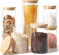 ComSaf Glass Storage Jars 6 Pack, Pasta Containers, Pantry Organization | Tall Glass Jar, Storage Containers Set of 6 (2Qt/1.1Qt/1Qt*2/0.5Qt*2), Kitchen Canisters, Pantry Storage, Spaghetti, BPA Free