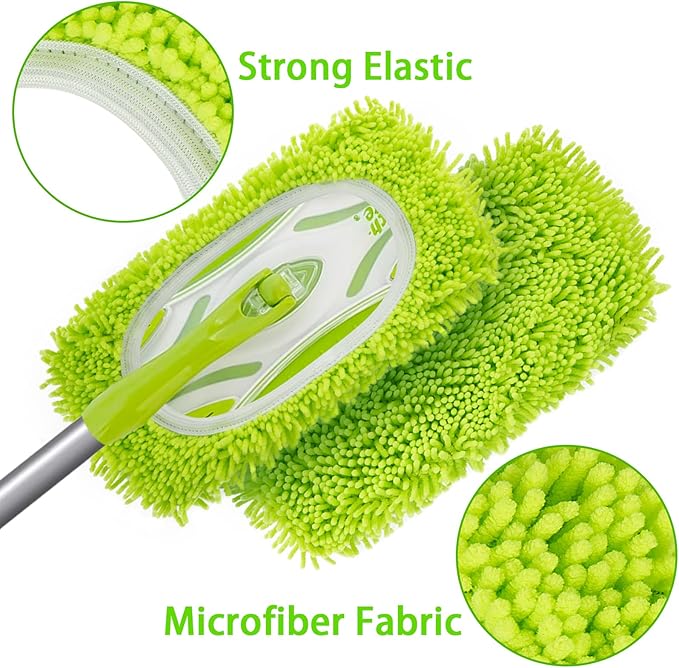 Unoutur Reusable Dry Sweeping Cloths Microfiber Wet Mop Pads Compatible with Swiffer Sweeper Mop Replacement Sweeping Mopping pad Refills for Hardwood Surface Floor Cleaning (4PCS)