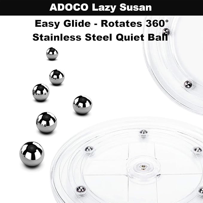 2 Tier Lazy Susan Organizer 10.6 Inch | Clear Makeup Skincare Organizer for Vanity, Bathroom Countertop Organizer, Spice Rack Organizer