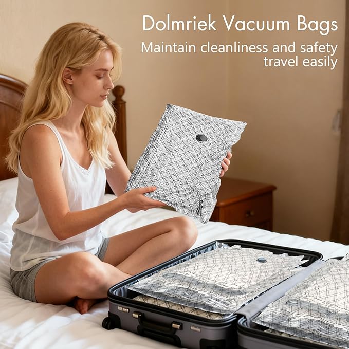 Travel Vacuum Storage Bags with USB Electric Pump, 6 Pack Compression Seal Bags for Luggage and Suitcase, Space Saver for Clothes and Clothing
