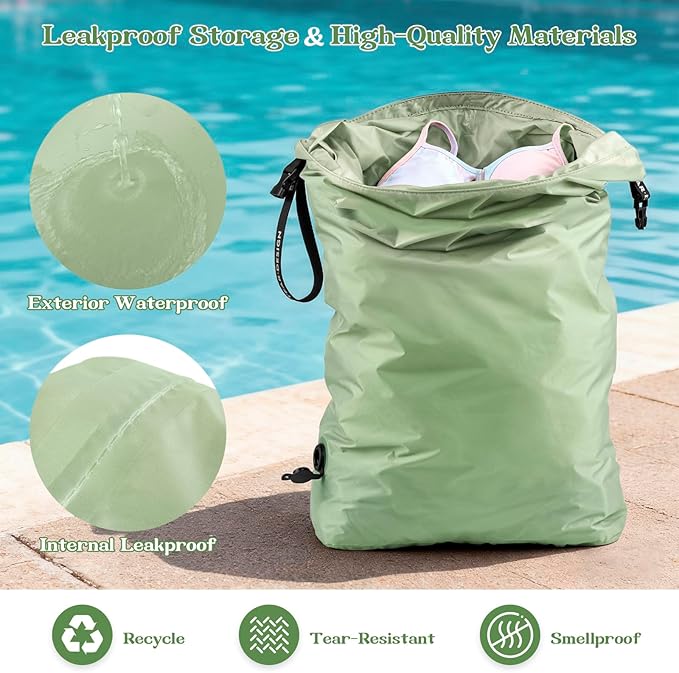 Travel Laundry Bag, Waterproof Compression Bags for Dirty Clothes | Moisture-resistant Vacuum Storage Bag, Space-Saving Laundry Storage Organizer for Cruise, Swimming, Gym