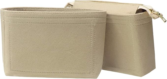 Bag Organizer, Bag Shaper Purse Insert Felt Organizer Fit in NeoNoe Noé and other Bucket Bags - beige