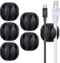 BEADNOVA Cable Clips Cord Organizer Cable Management Wire Cord Holder 3 Slots Adhesive Wire Holder for Car Charging Accessory PC Office Home (Black, 6 pcs)