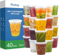 Dealusy 40 Set 32 oz Deli Containers with Lids, Leak-Proof BPA Free Plastic Take Out Bowls, Food Storage Containers for Takeout Meal Prep Storage, Freezer, Microwave & Dishwasher Safe