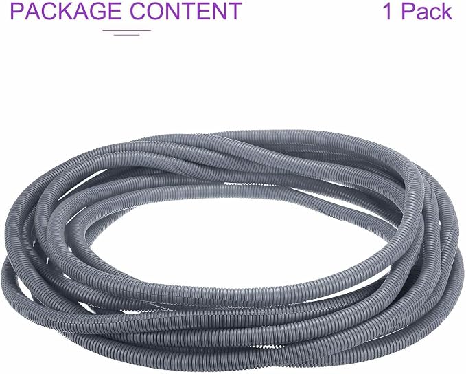 DMiotech 100ft Wire Loom Split Tubing 3/4 Inch(19.1mm) ID, Cord Protectors from Pet Flexible Conduit Cable Management for Office Home Garden, Gray