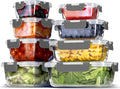 EATEX 16pc Glass Storage Containers with Lids, 8 Glass Food Storage Containers with 8 Airtight Lids for Pantry & Kitchen, Meal Prep Containers for Lunch, Oven Freezer Microwave & Dishwasher Safe