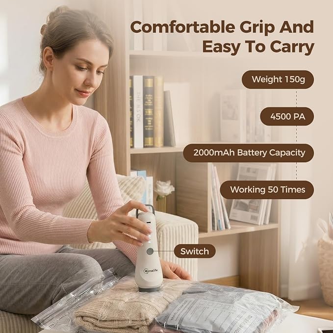 Vacuum Seal Bags for Clothing Travel,12-Pack, 80% Space Reduction | Fits Carry-On, Luggage, and Suitcase, Reusable Airtight Seal Prevents Leaks, Ideal For Home Storage & Travel Packing