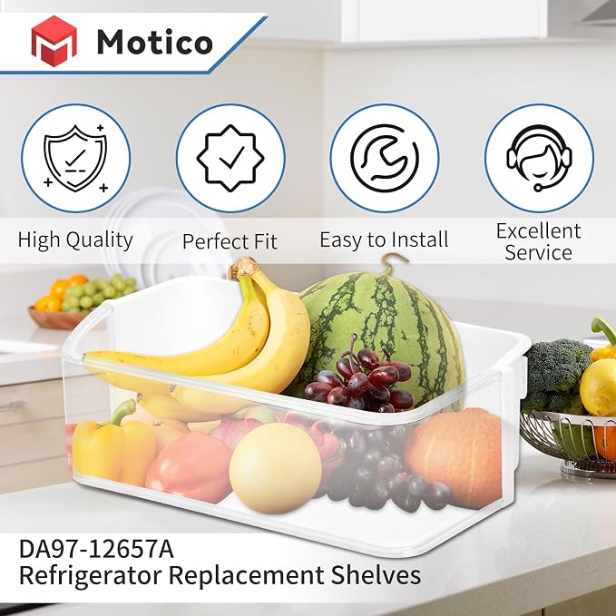 [2 Pack] DA97-12657A Refrigerator Door Bin Shelf Replacement (Left),Compatible with Samsung RF260/RF261BEAESR Refrigerator Replace EAP4176661, DA63-06867, AP5621270, 2813223, PS4176661 Door Shelf