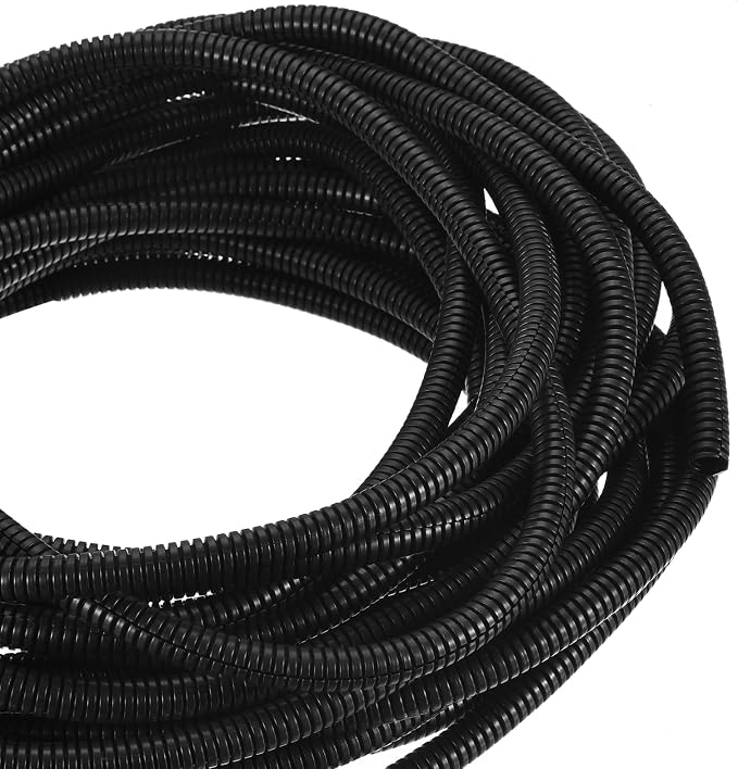 DMiotech 50ft Wire Loom Split Tubing 1/4 Inch(6.5 Mm) ID, Cord Protectors from Pet Flexible Conduit Cable Management for Office, Home, Garden, Black