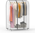 Zilink Clear Garment Rack Cover Clothes Rack Cover 43 in, Transparent | Waterproof, Dustproof, Breathable, 2 Durable Zippers, Clothing Rack Cover for Garment Rack (Rack Not Included)