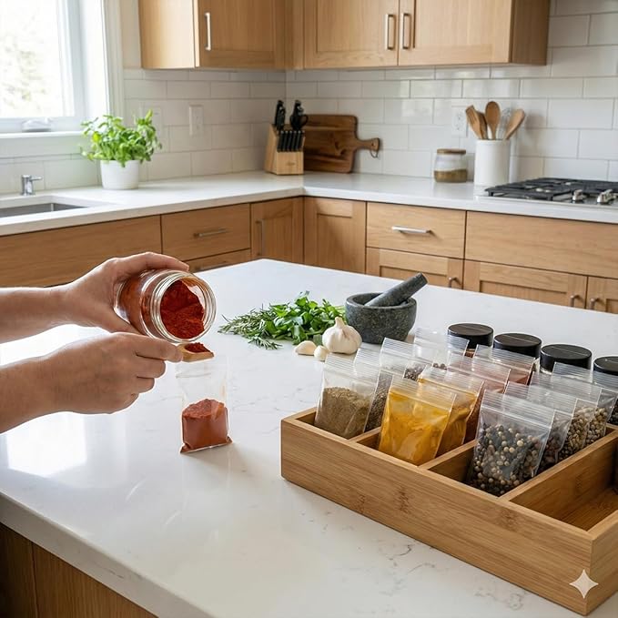 100 x 60 x 80 mm Clear Plastic Seal Bags Ideal for Freezing Food, Document Storage, Reusable and Storage Bags - Ophituria