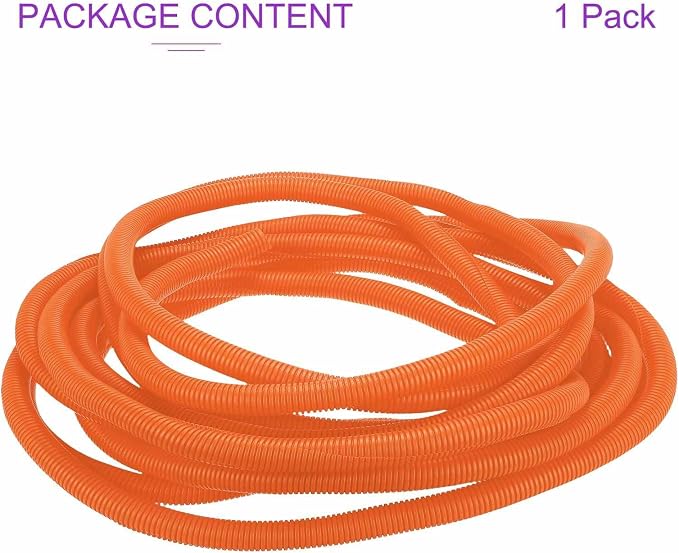 DMiotech 50ft Wire Loom Split Tubing 1 Inch(25.4mm) ID, Cord Protectors from Pet Flexible Conduit Cable Management for Office Home Garden, Orange