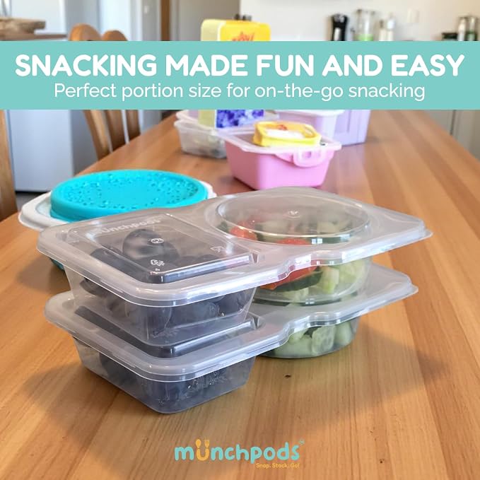 Reusable Snack Containers with Lids 50 Pack (100 Pieces) Portion control, Snack Pack Containers 2 Double Compartment Snack Containers for Kids On the Go Meals, Camping Snack Tray Prep