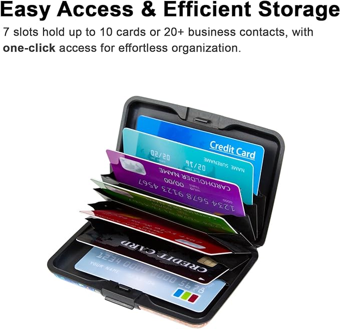 Credit Card Holder, RFID Blocking Small Metal Credit Cards Holder Wallet for Women Men Business Aluminum Protector Sleeves Slim Case (Butterflies)