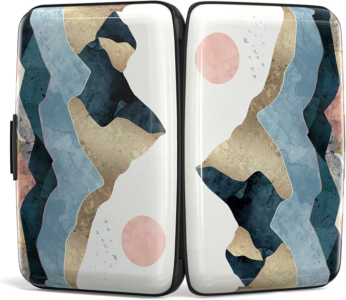 Credit Card Holder Wallet, Small RFID Metal Credit Cards Wallet Cute Business Card Holder Pocket ID Case for Women Men, Art
