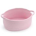 Happyiren Pink Basket – Cute Basket for Girl Women, Perfect for Valentines Day, Baby Shower, Birthdays – Empty Basket for Gifts, Burr, Storage, Nursery, 13 x 8 x 6 inches