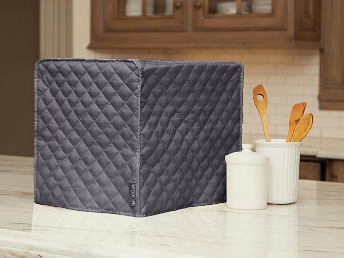 Covermates Keepsakes Rectangular Appliance Cover – Quilted Kitchen Appliance Cover for Countertop Storage – Dust Protection – Stain Resistant – Washable – Slip-On Appliance Design, Slate