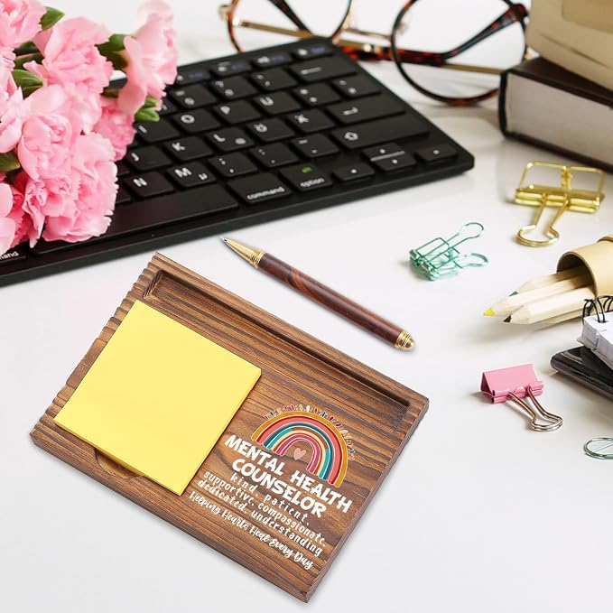 Counselor Gift Sticky Note Holder Appreciation Thank You Gift Wooden Desk Accessory Counselor Appreciation Week Mentor Team TZP171